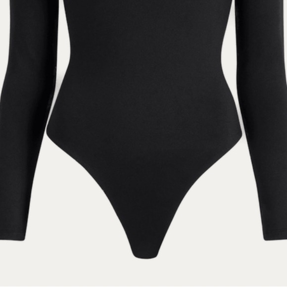 NWT NUUDS LADIES WOMENS XXL BLACK LONG SLEEVE SQUARE NECK BODYSUIT 🖤🖤🖤 SOLD OUT - Picture 5 of 10